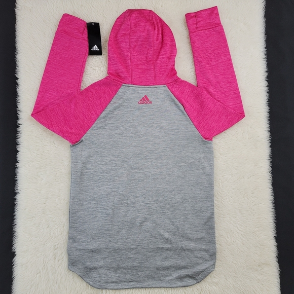 Adidas Girls Colorblock Hoodie Sz Large - Picture 14 of 16